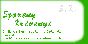 szoreny krivenyi business card